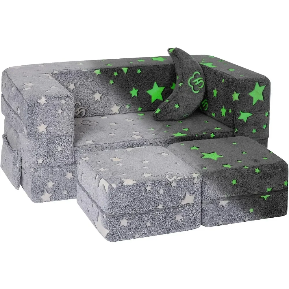 

Kids Sofa Glow in The Dark Star Kids Couch Foam Armchair for Kids Fold Out Sofa Bed Sofas