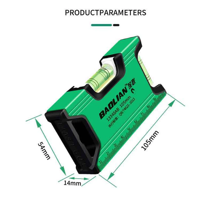 Misura verticale orizzontale Righello metrico Livella a bolla Forte mini righello magnetico in lega di alluminio Strumento speciale per decorazione portatile