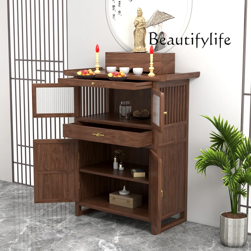 Buddha Niche Altar Sets Household Solid Wood Chinese Tribute Table Light Luxury Elegance Desk