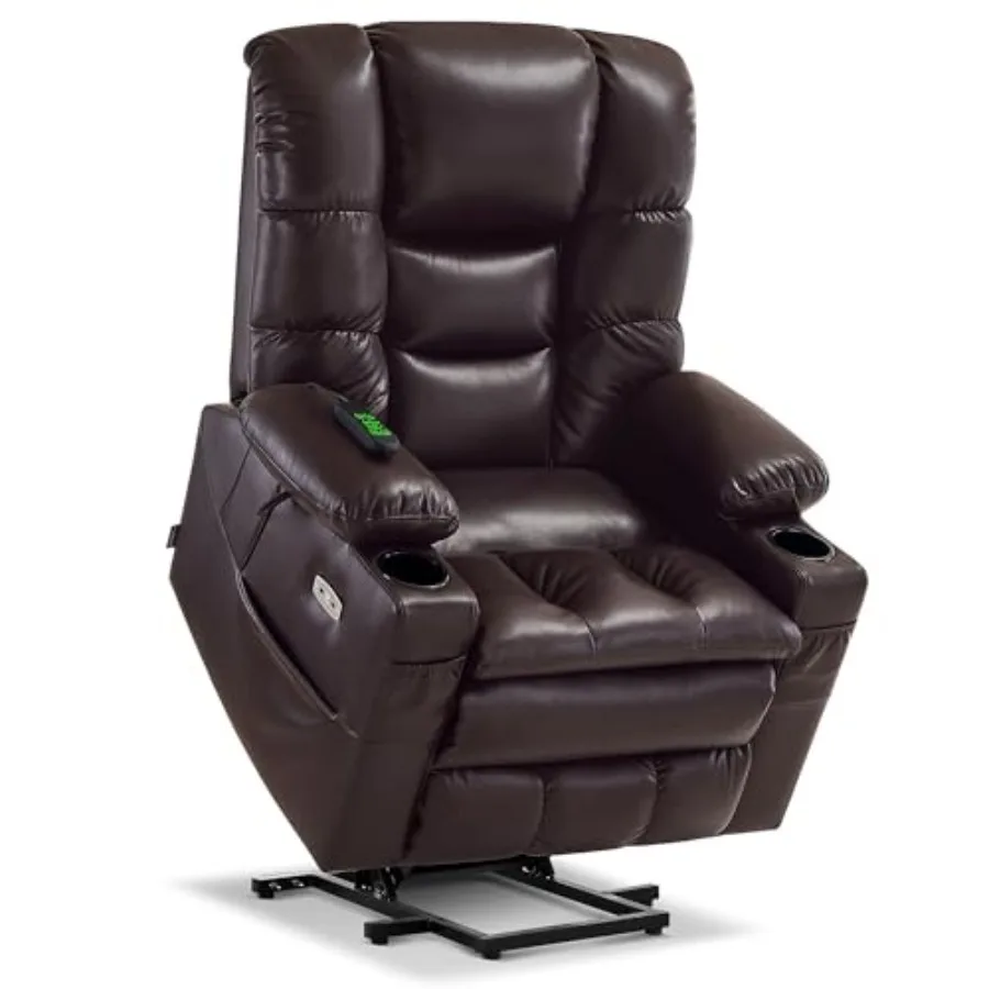 

Triple Motor Lay Flat Power Lift Recliner Chair for Tall Elderly, Infinite Position, Massage, Dual Heating, Adjustable Headrest
