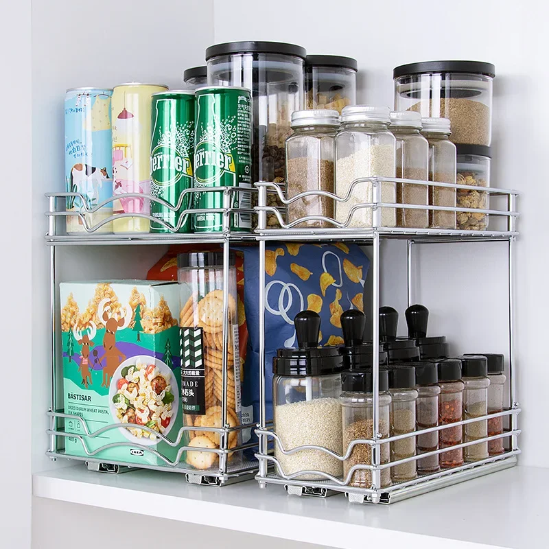 

Kitchen Spice Rack Self-adhesive Slide rack Seasoning Bottle Storage Rack Spice Organizer Kitchen Storage Rack