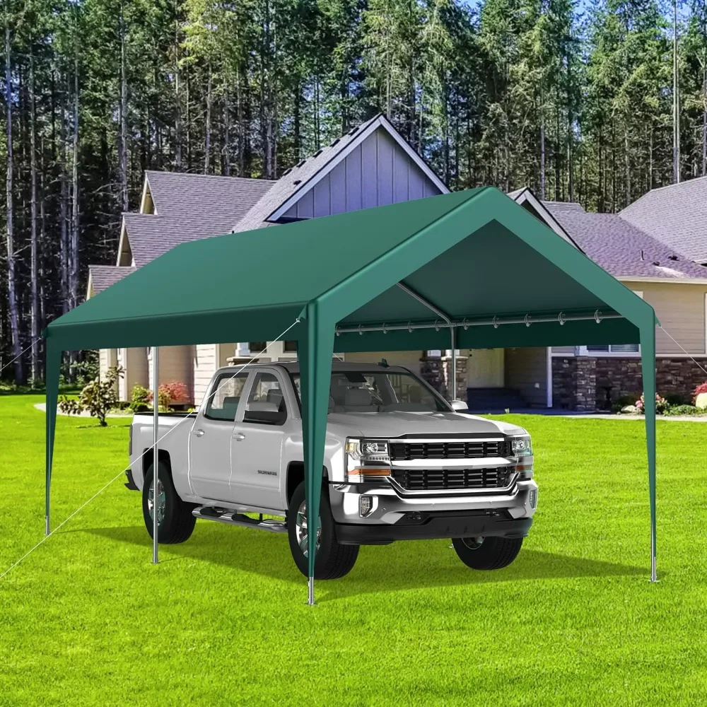 10x20FT Heavy Duty Carport, Car Canopy Garage Boat Shelter Party Tent,UV Resistant Waterproof Canopy Four Wind-Resistant Ropes