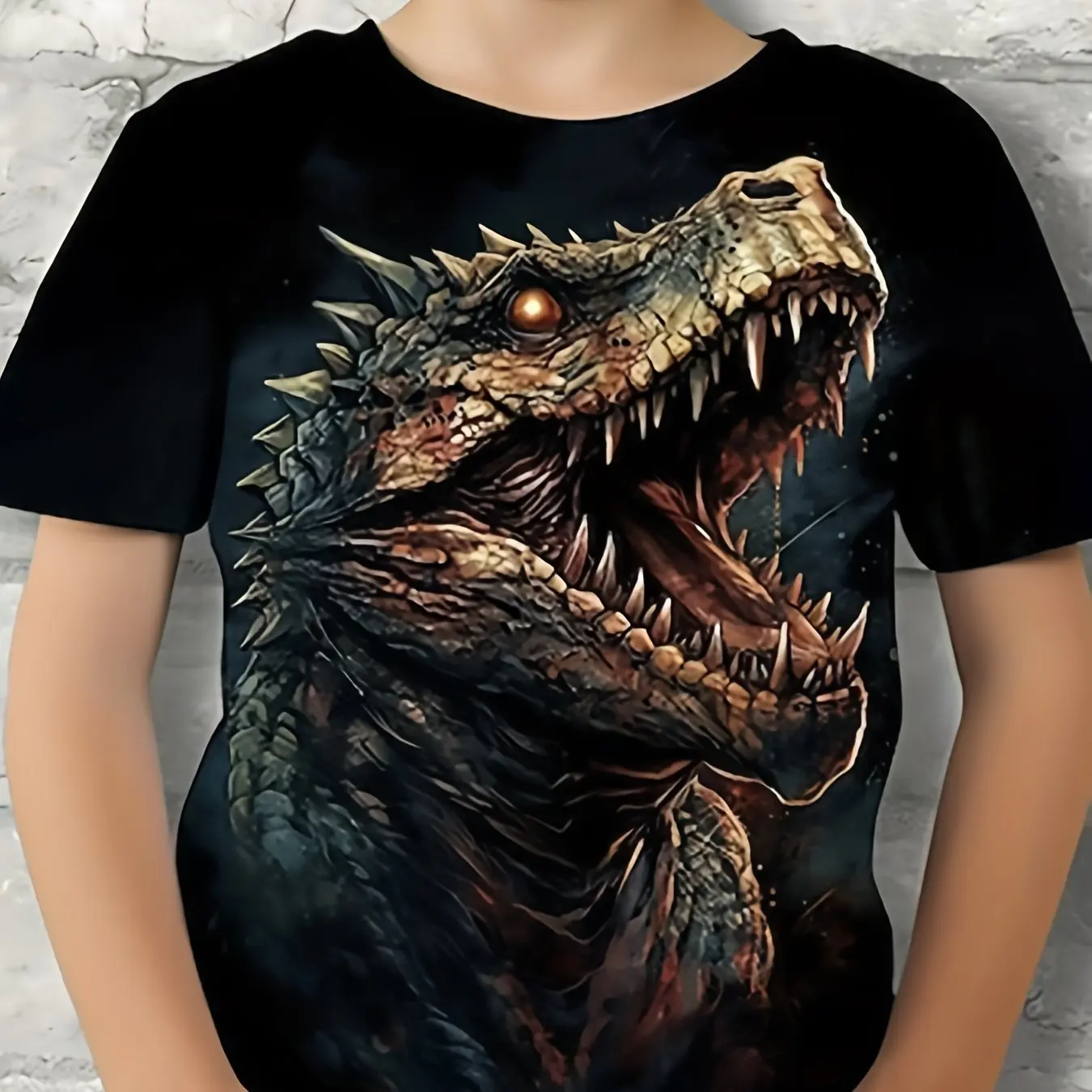 Kinderkleding Jongens T-shirt Korte mouw Kind T-shirt 3D Dinosaurusprint Casual kinderzomerkleding Meisjeskleding Tops Tee