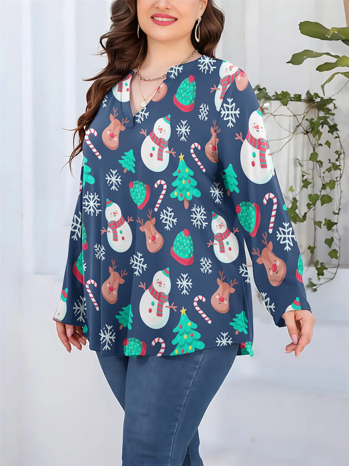 CLOOCL Over Size Women Shirts Christmas Cartoon Snowman Tree 3D Printed Tops Casual T-shirts US Size L-5XL Dropshipping