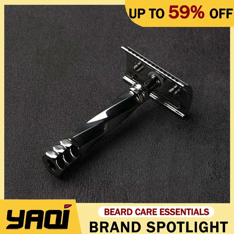 

Yaqi Cerberus безопасная бритва из нержавеющей стали 0,65 мм, лезвие для мужчин, уход за бородой, подарок, нержавеющая сталь 77 мм, ручка, удобная ручка