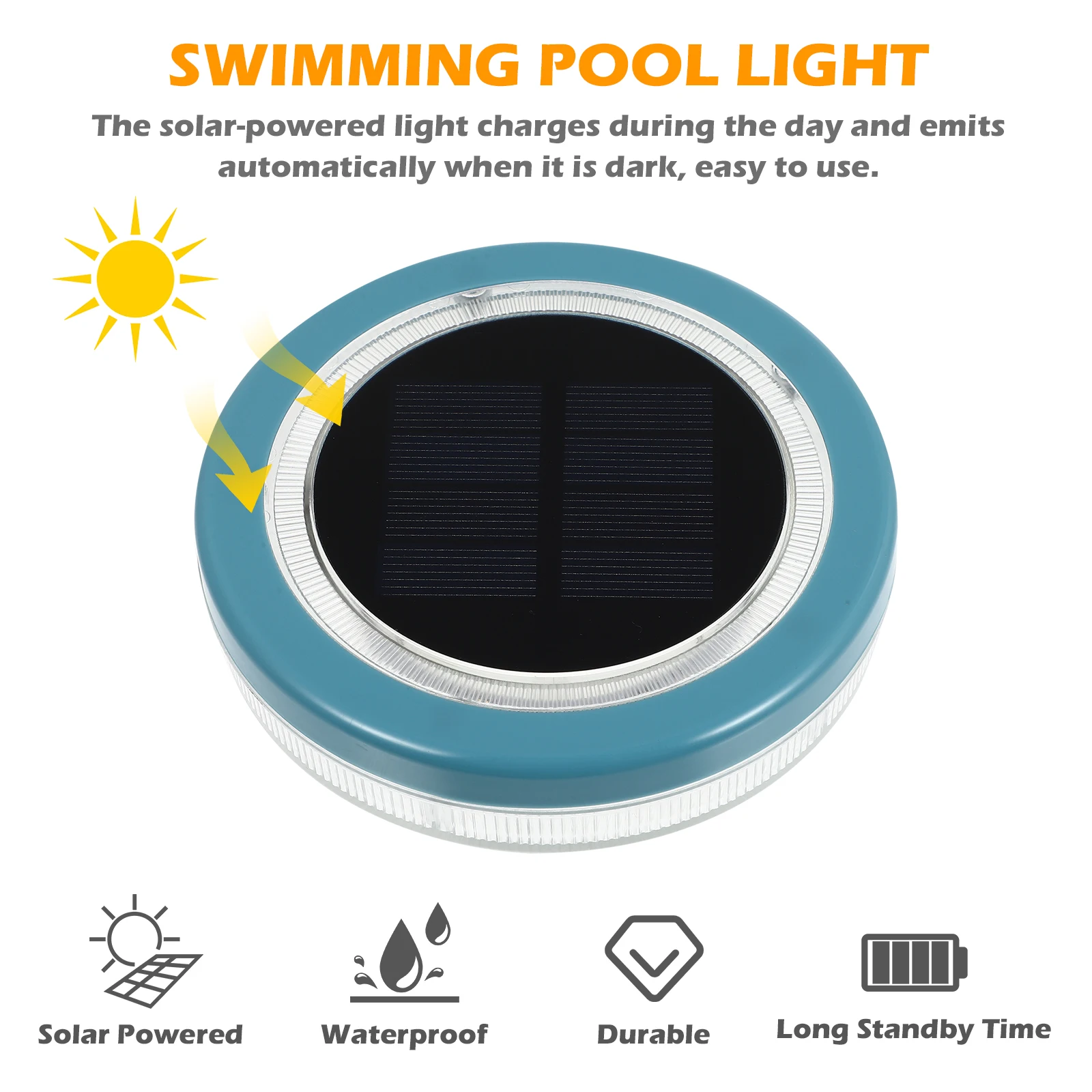 

Solar Pool Light Lights Swimming Floating Round Outdoor Transparent Abs Underwater
