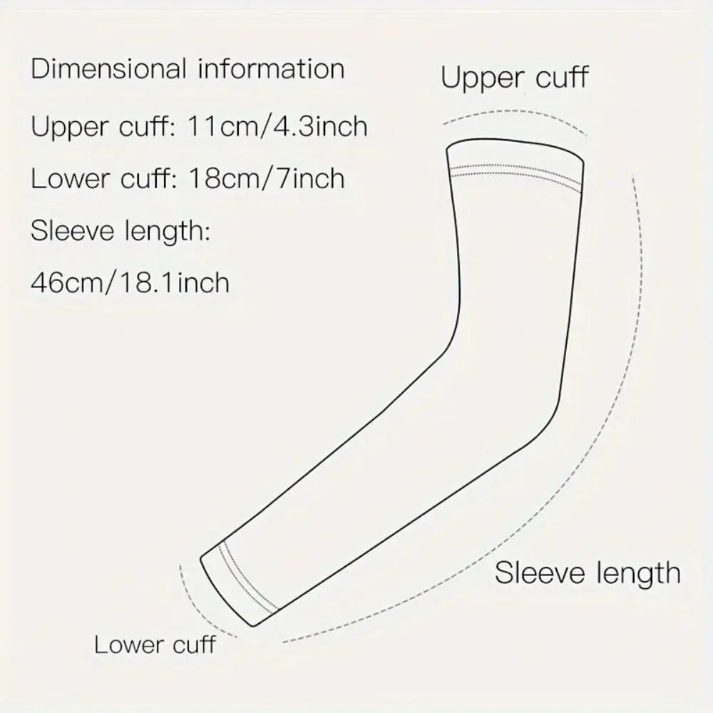 1 Pair Lightweight Sun Protection Arm Covers Polyester Loose Fit Ice Sleeve Solid Color UV Protection Sunscreen Sleeves