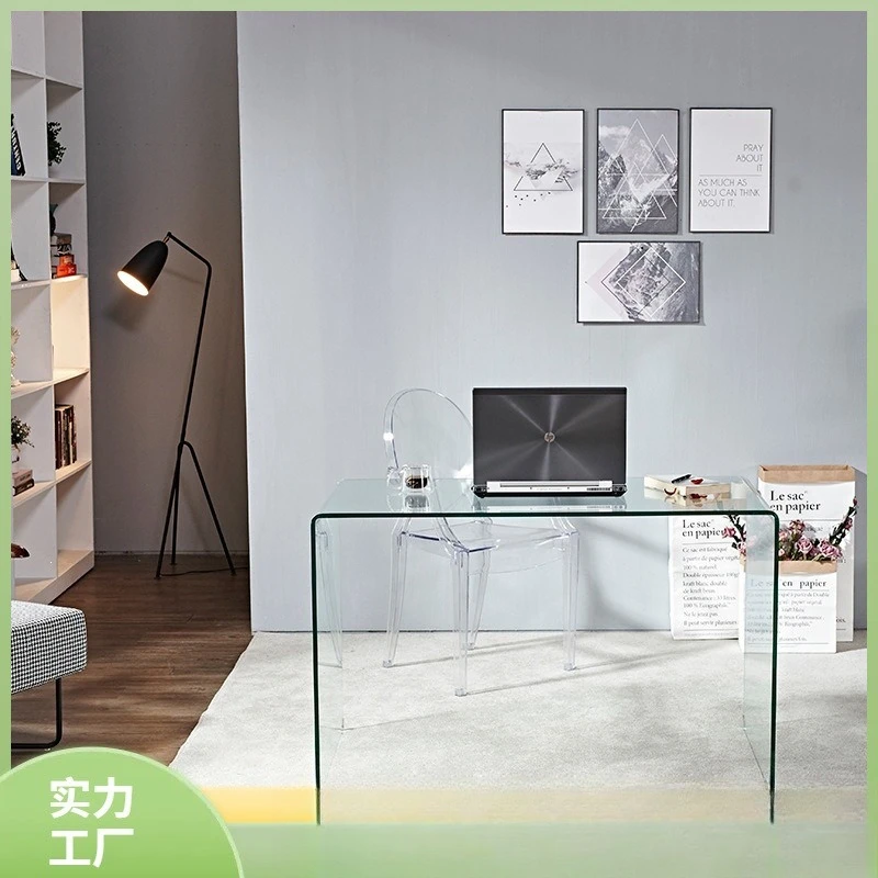 Simple glass computer desk Desktop household small desk Simple modern writing desk