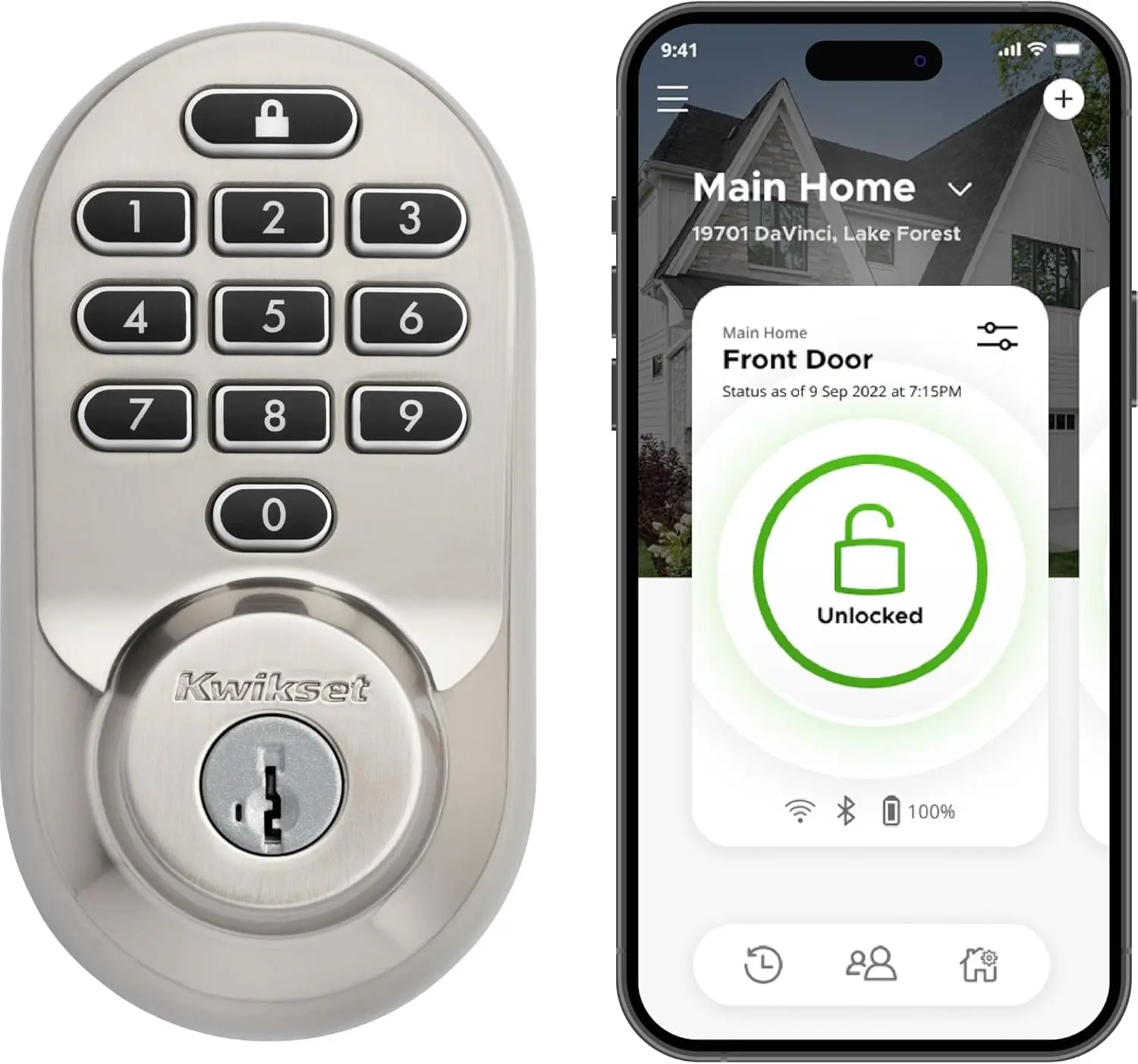 

Halo Keypad Wi-Fi Smart Door Lock, Keyless Entry Electronic Touchscreen Deadbolt Door Lock, No Hub Required App Remote Control