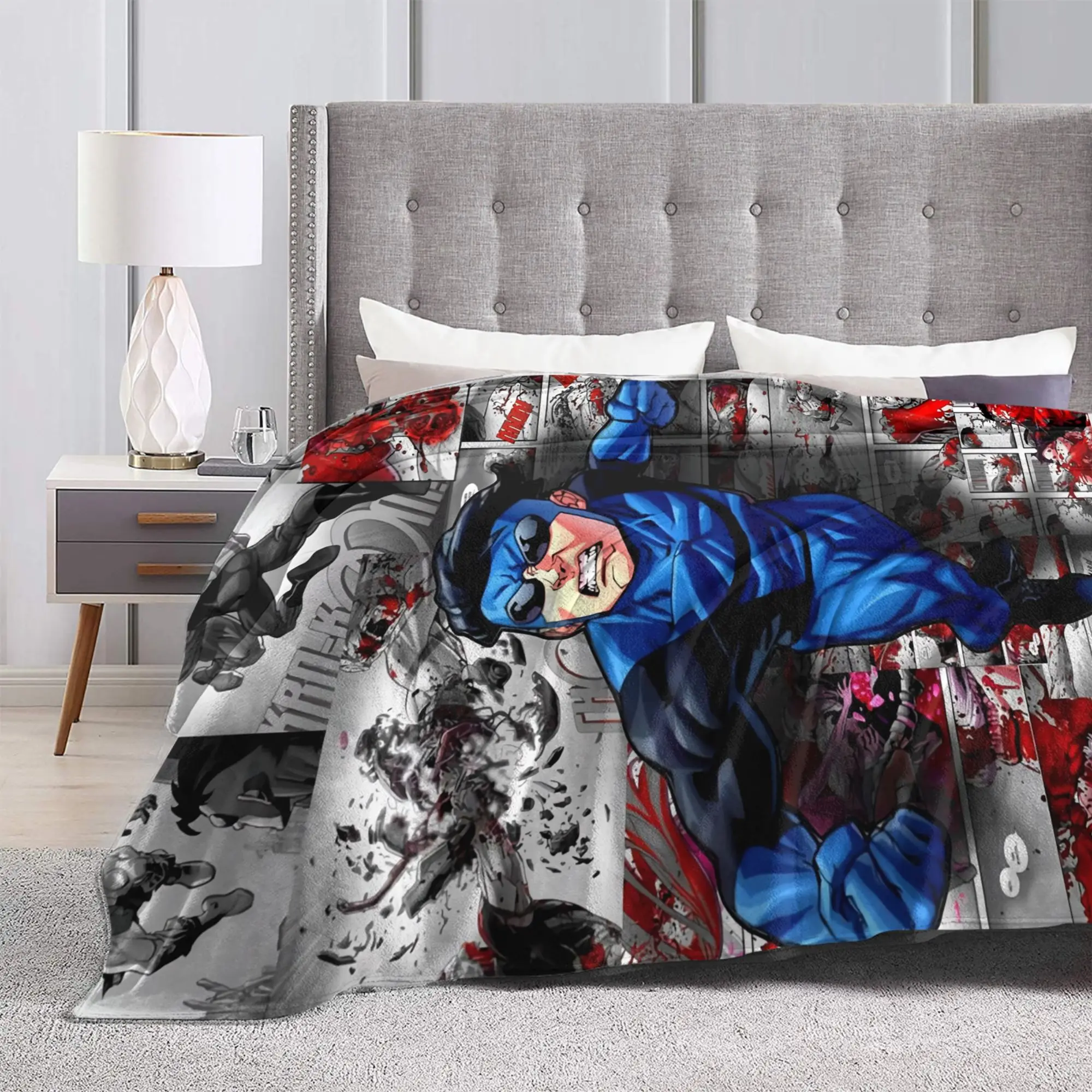 I-Invincible-S Blanket  Warm Soft Graphic Plush Throw Blanket For Girls Boys Bedroom Flannel Bedspread Bed Cover