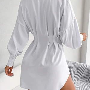 Gündelik tam kollu kadın elbise, düğmeli, Beyaz, Mavi, Yeşil, 2023 sonbaharı için ordu Kıyafeti Tişörtün ilk 10 satışı, yeşil askeri kadınlar-5 numara