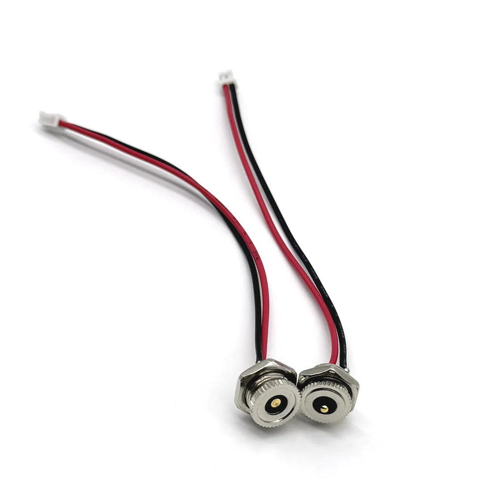 10mm Wires Open Female Male to PH 2.0 DC Magnet Spring-Loaded Pogo Pin Connector Fast Charging Magnetic Cable 5V 2A Power Cord