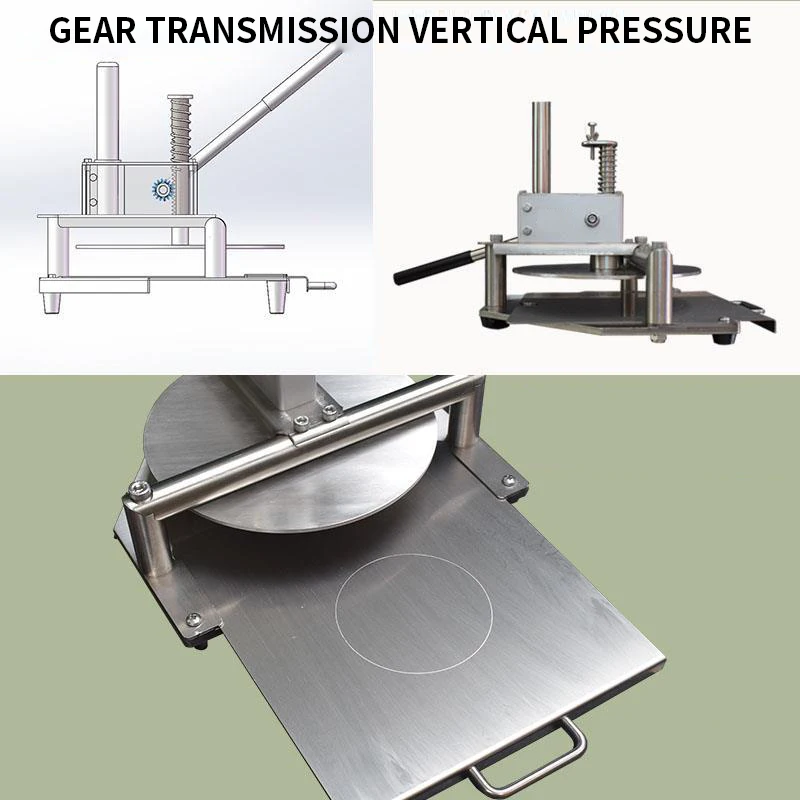 #20CM/30CM Manual Pizza Former Dough Press Machine Stainless Steel Dough Flattening Machine Commercial Food Processor