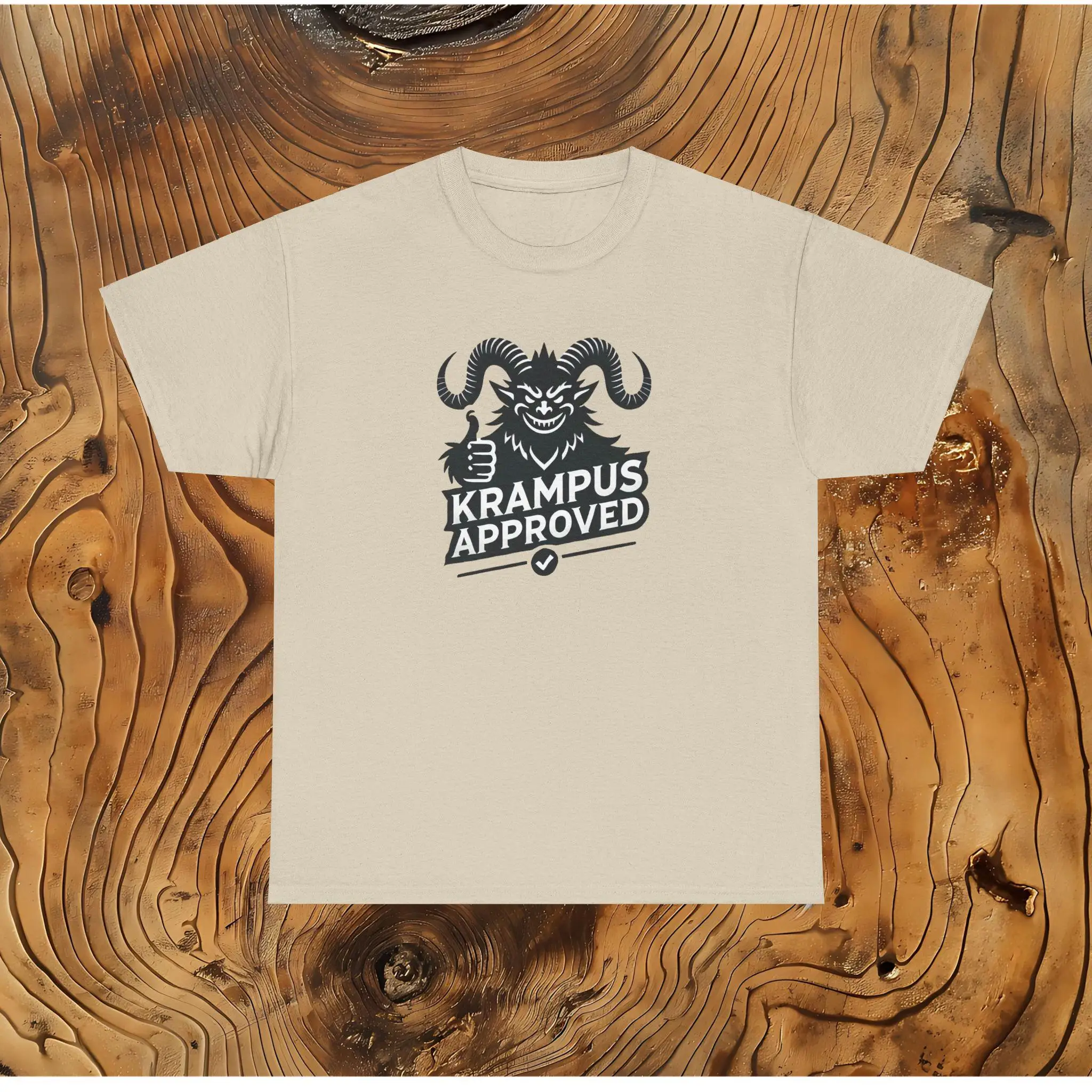 تي شيرت معتمد من Krampus قميص عطلة احتفالي داكن، تي شيرت مضحك لعيد الميلاد للمهووسين تصميم Krampus القوطي هدية فريدة له