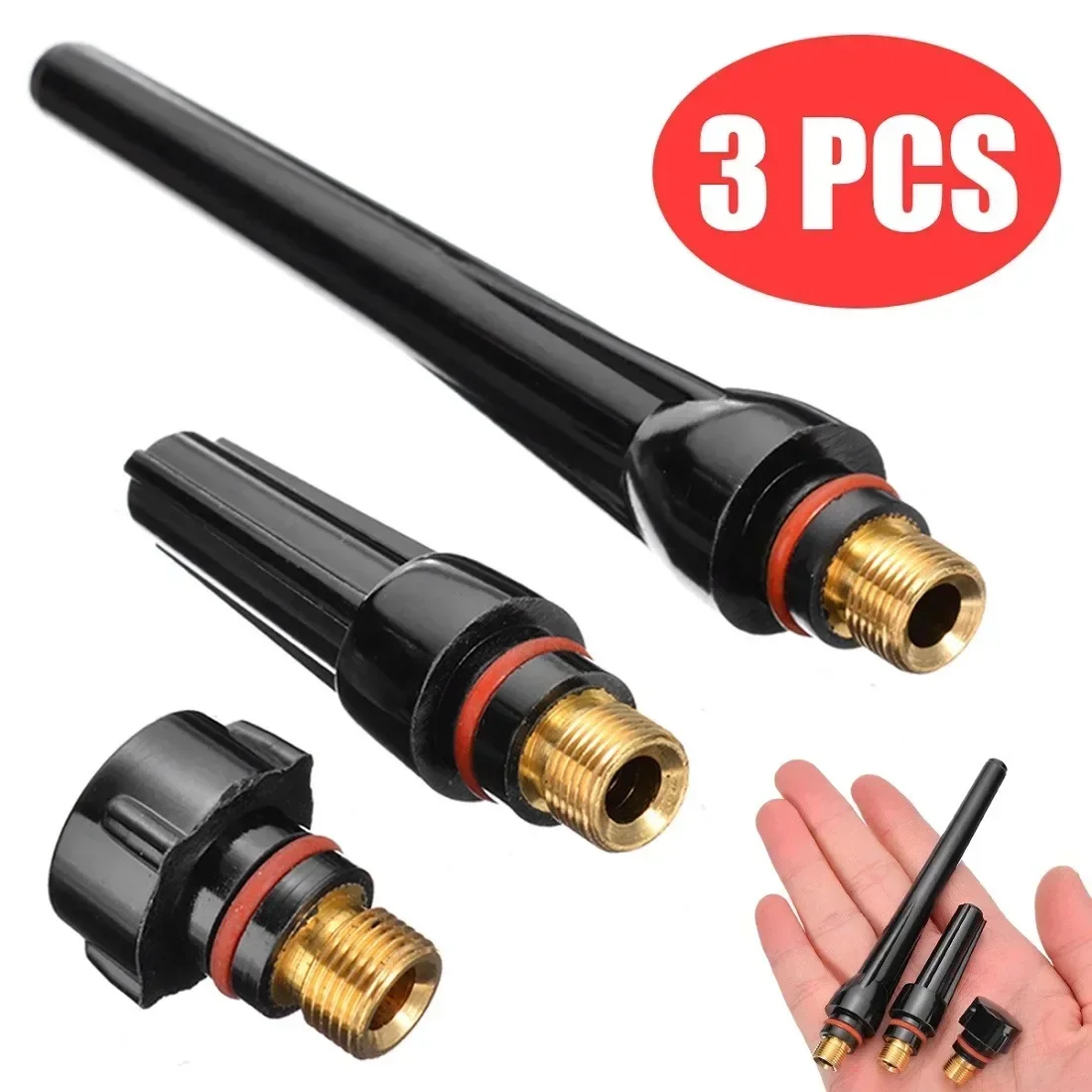 Set 41V33 41V35 41V24 41V24L 57Y04 57Y03 57Y02 TIG Welding Torch Extra Length/Long/Medium/Short Back Cap For WP9/17/20/18/25/26