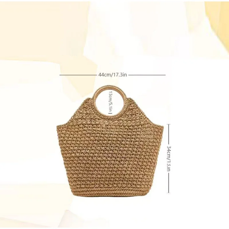 Marke Woven Clutch Tasche Luxus Neue High-end-Meer Urlaub Reise Große Kapazität Stroh frauen Einfache Textur Mode brieftasche – Detail 22