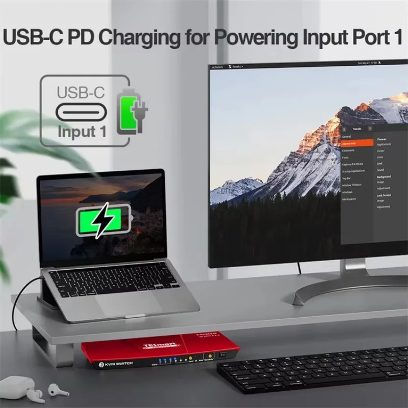 KVM Switch 3 Port USB C Hub Docking Station for 3 Computers and 1 Monitors 4K 60Hz 3 in 1 Out Type C KVM Switcher
