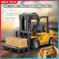 1/24 Remote Control Forklift Electric Crane Trucks Spray Music Lights Engineering Car RC Truck Boys Kids Toys for Children Gifts