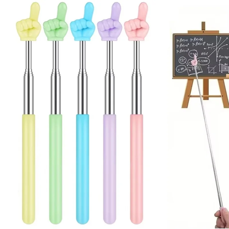 Steel Teaching Pointer Telescopic Rod Finger Design Teaching Stick Finger Sticks Pointer Stick Teaching Pointer Telescopic Rod