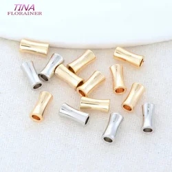 20PCS 7*3.5MM 14K Gold Color Brass Big Holes Bend Beads Spacer Beads Bracelet High Quality Diy Jewelry Accessories