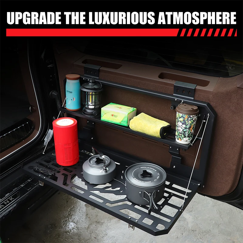 

Подходит для Great Wall Tank 700 TANK 700 2024 2025 Стеллаж для хранения задней двери Складная панель стола Удлинительные стеллажи для багажника