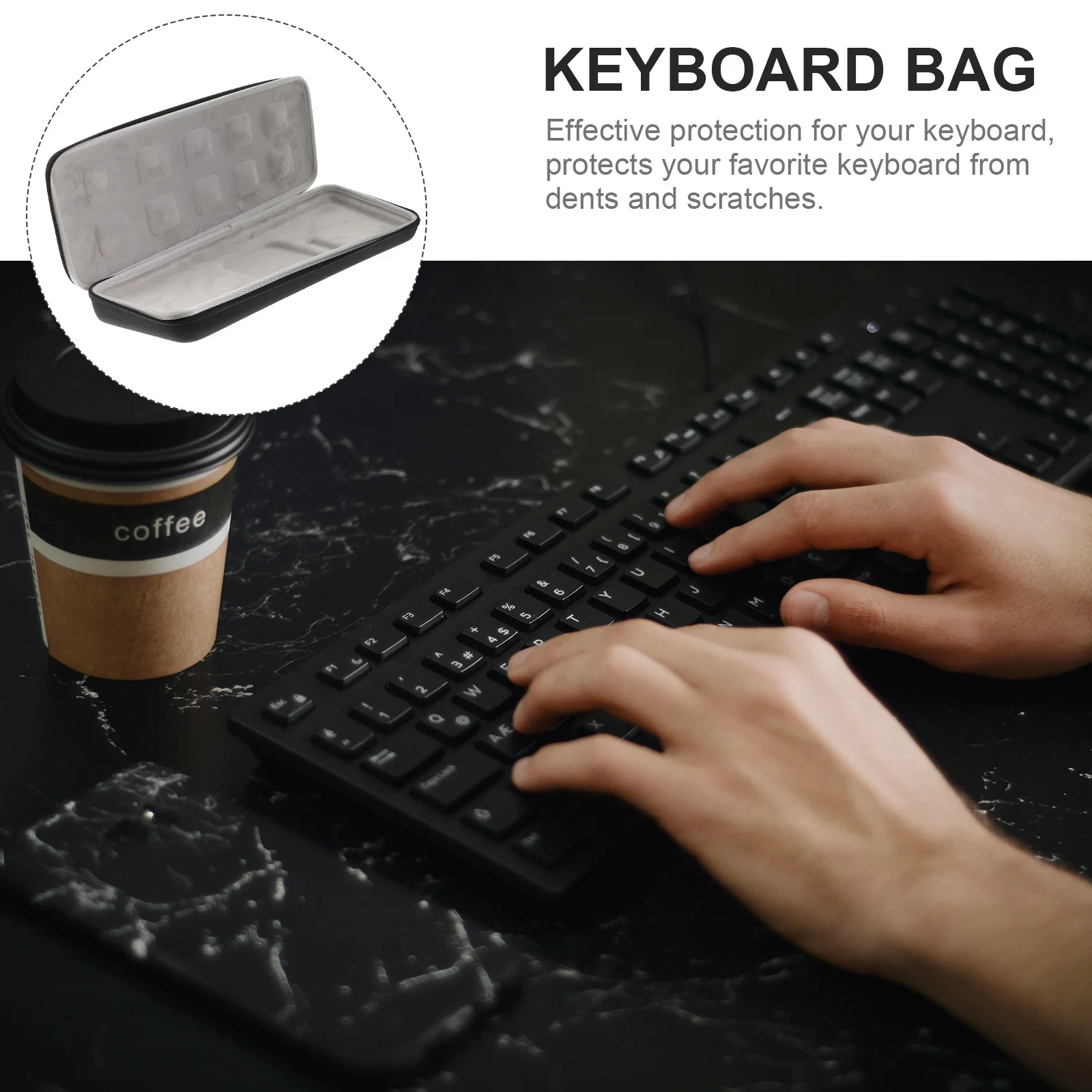 

Waterproof Keyboard Bag Eva Sleeve Zipper Case Compatible for G913 Portable Travel Keyboard Storage Protective Pouch