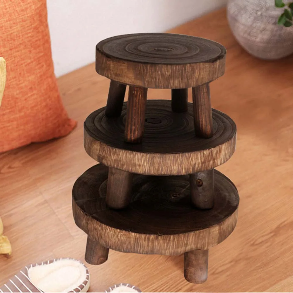 1 PCS Durable Plant Stand Shelf Creative Wooden Stool High Quality Succulent Pot Holder For Living Room