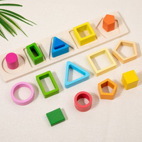 Montessori Wooden Sorting Stacking Toys Geometric Building Blocks Educational Toys Color Shape Recognition Puzzle Christmas Gift