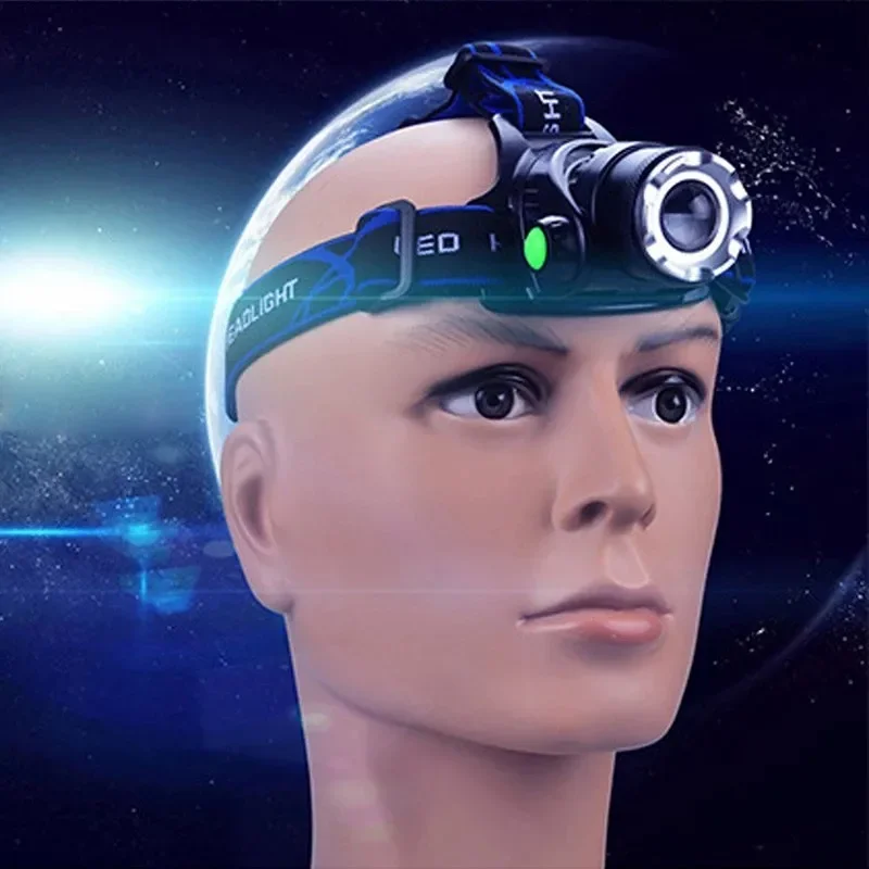 LED Headlamp USB Rechargeable Zoom 8000LM Waterproof for Hunting Mining Fishing