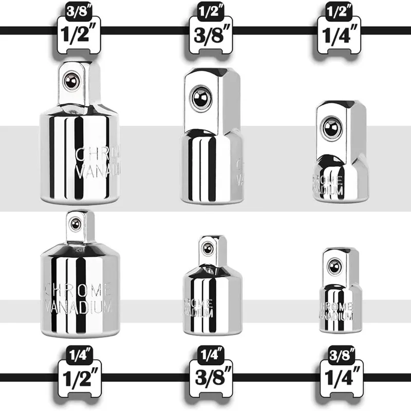 Socket adapter ratchet wrench adapter 1/2 big fly turn 3/8 medium fly turn 1/4 small fly CR-V chrome vanadium steel