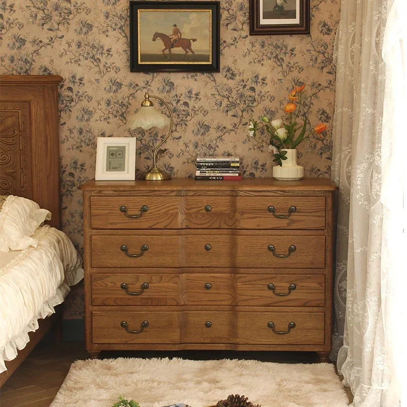 

JC Деревянные четыре ящика, шкафчики из дуба европейского ретро, гостиная, спальня, многофункциональные боковые шкафы для хранения вещей