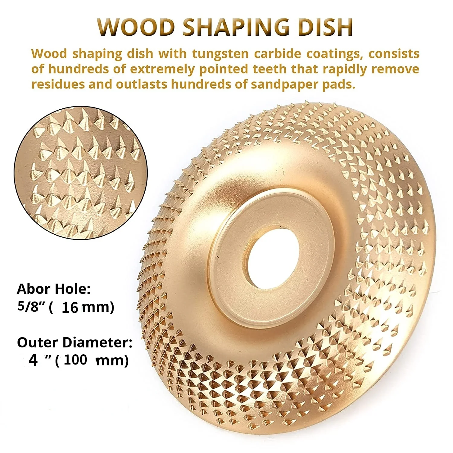Juego de discos de tallado de amoladora angular de 7 piezas y 4 pulgadas para disco de cadena de amoladora angular, disco de molienda moldeador de madera, disco de aleta de lijado