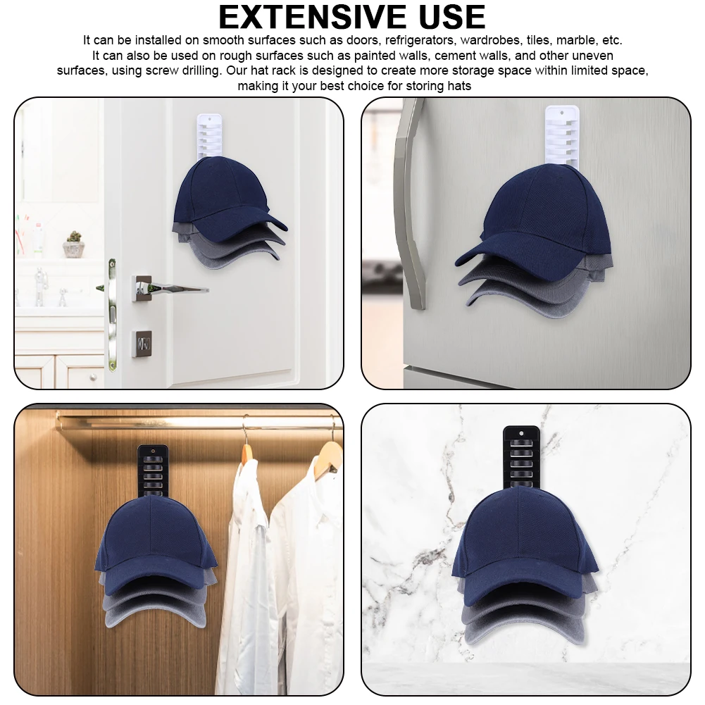 Baseball Hat Organizer Hold Up To 16 Hats Hat Display Holder Space-Saving Adhesive Hat Hooks for Door Closet