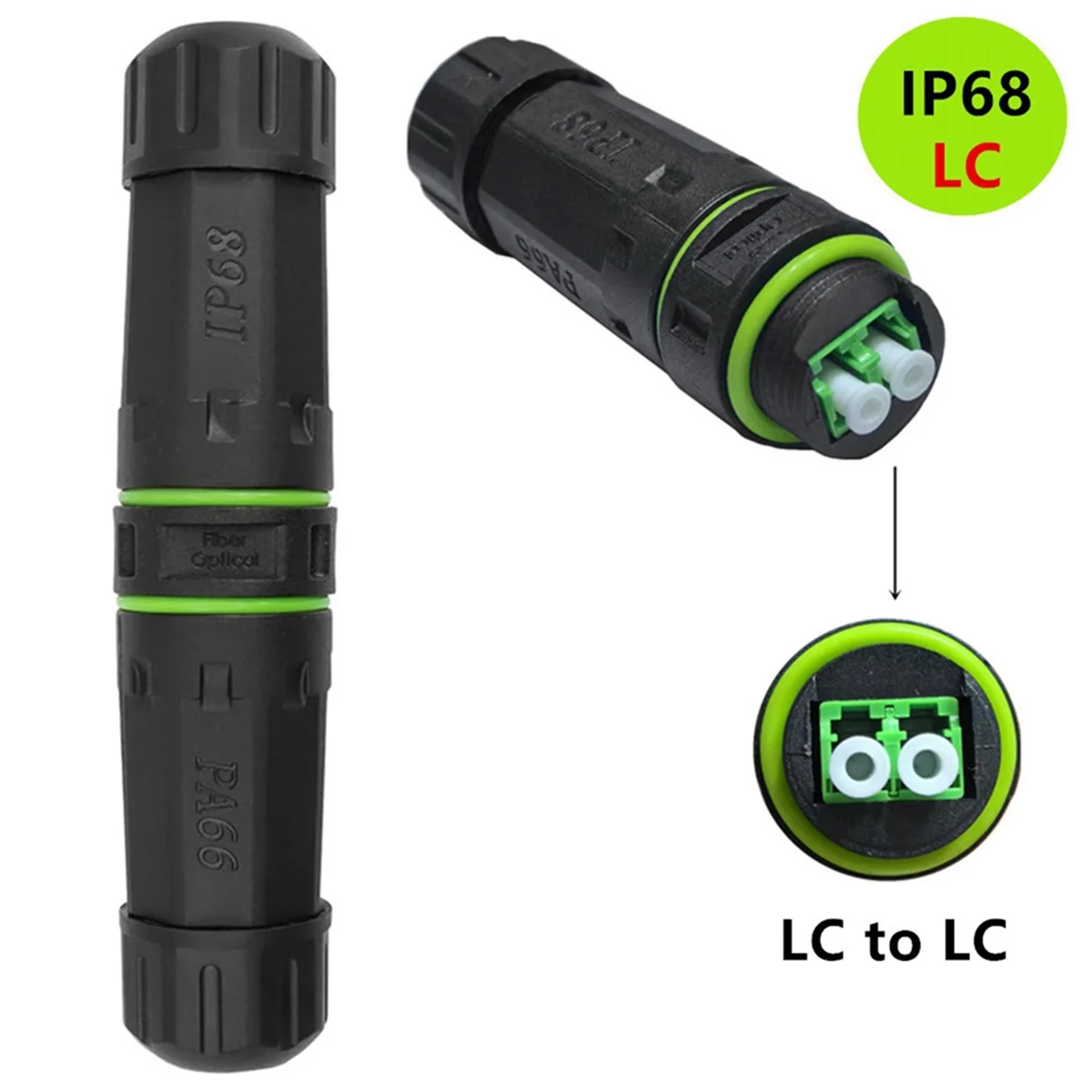 AT42 P68 Wasserdichter LC-Dual-Core-Glasfaserkoppler, verlängert die Länge des Glasfaserkabels für die LC-Glasfaserkabelverlängerung