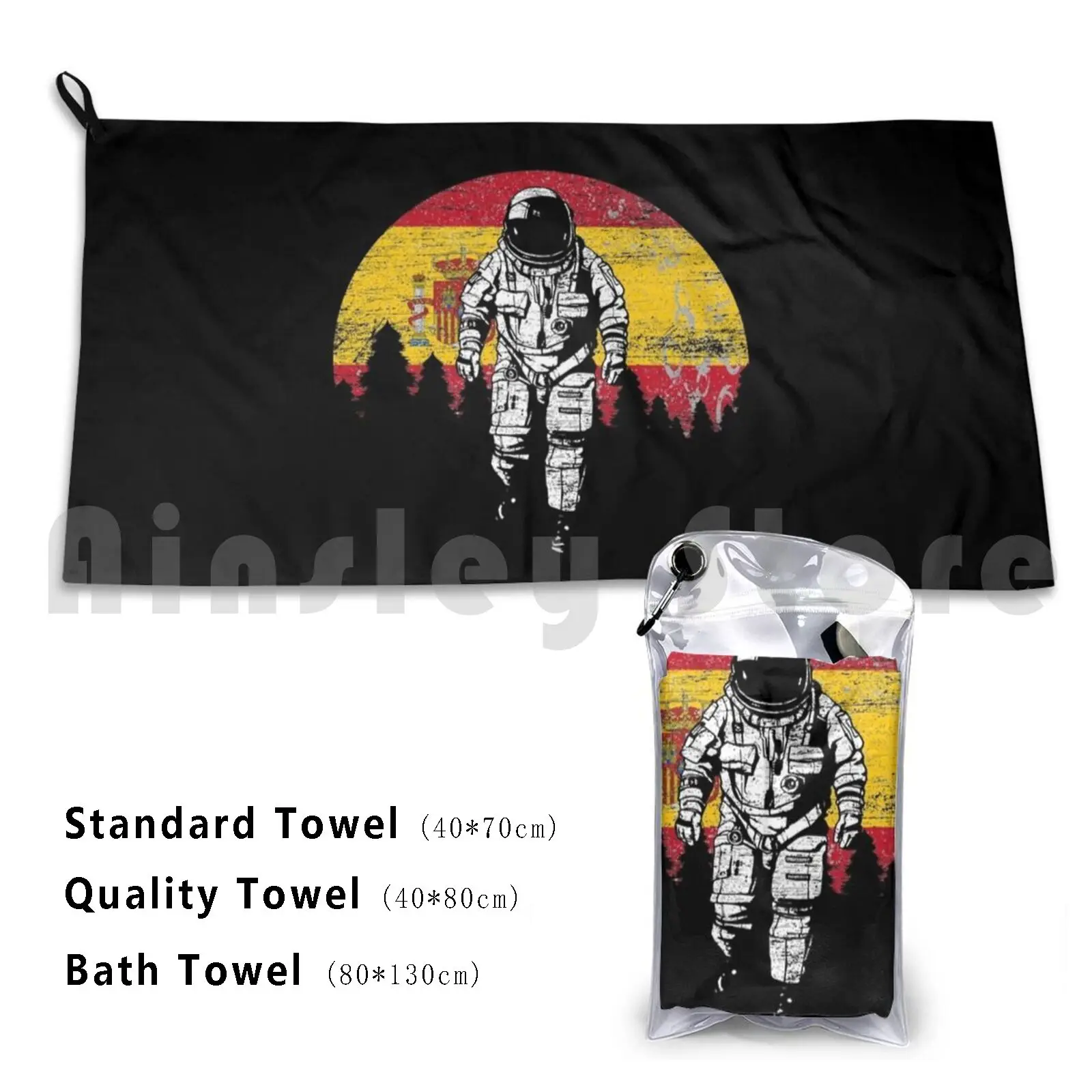 Spain Flag Astronaut Custom Towel Bath Towel Spain Spaniard Latino Spanish Flag Make Spain Great Again Moon