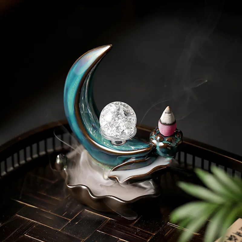 Backflow Incense Burner Incense Plate Home Sandalwood Zen Creative Decoration Moon Interior Decoration Incense Burner
