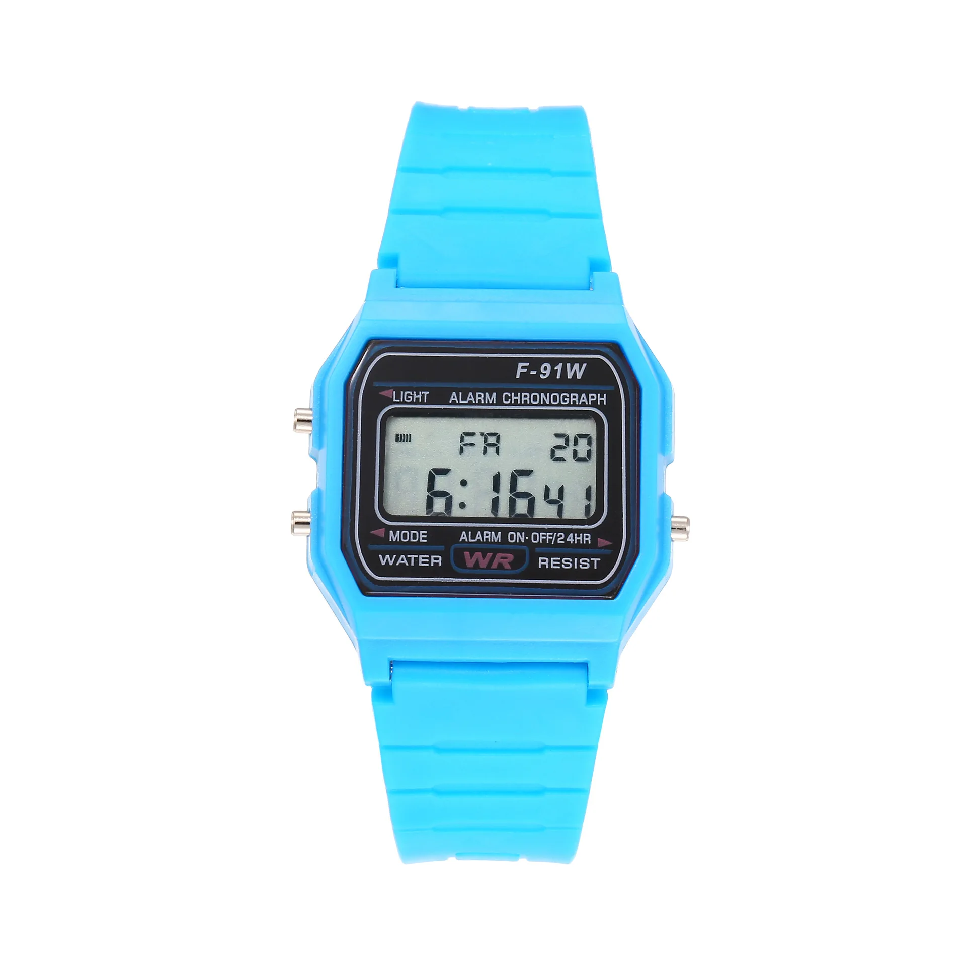 ساعة رياضية جديدة متعددة الوظائف للأطفال للنساء بحزام مطاطي F-91W ساعة رقمية مع منبه بإضاءة خلفية LED هدية للطلاب #3