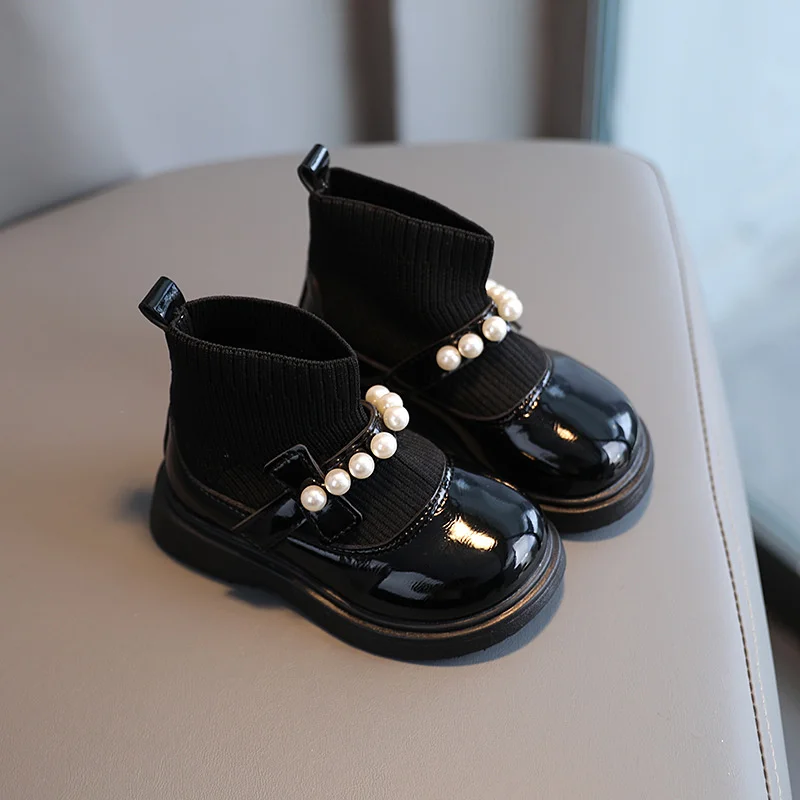 Fashion Kids Casual Shoes Soft Bottom Princess Short Boots Girls Shoes Comfortable Walking Slip-on Shoes