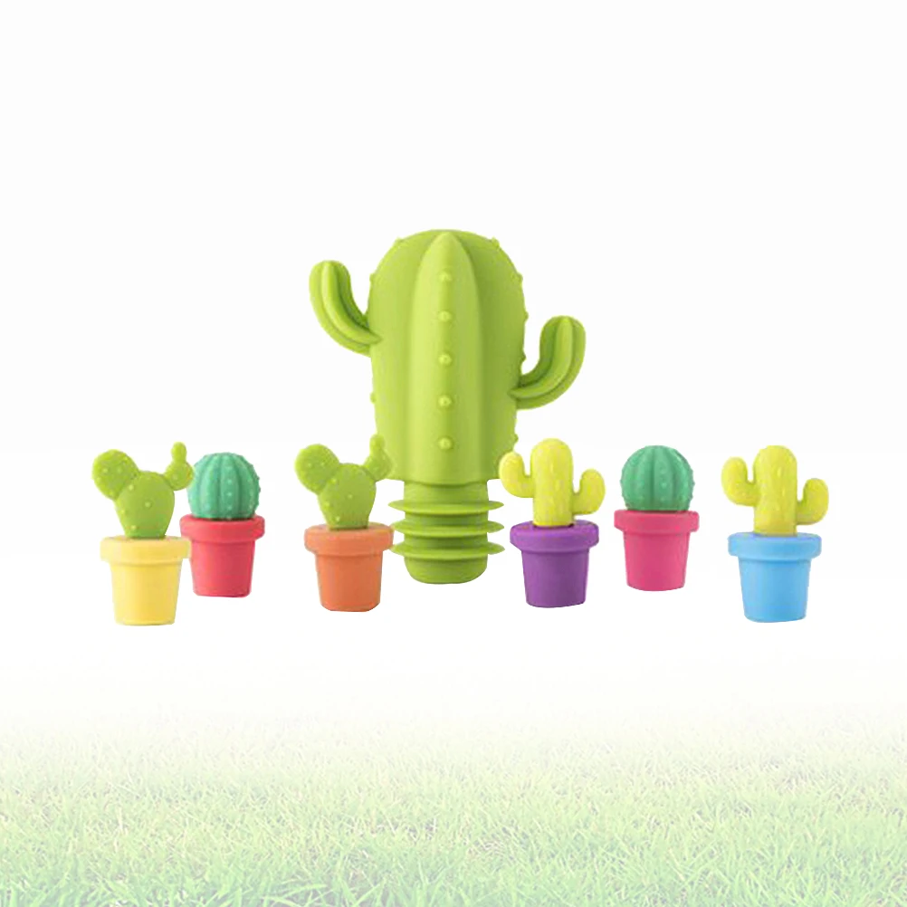 

1 set 1 Set Wine Bottle Stopper Cactus Shaped Silicone Beverage Preservation Tool Reusable Bar Accessories Picnic Supplies 120