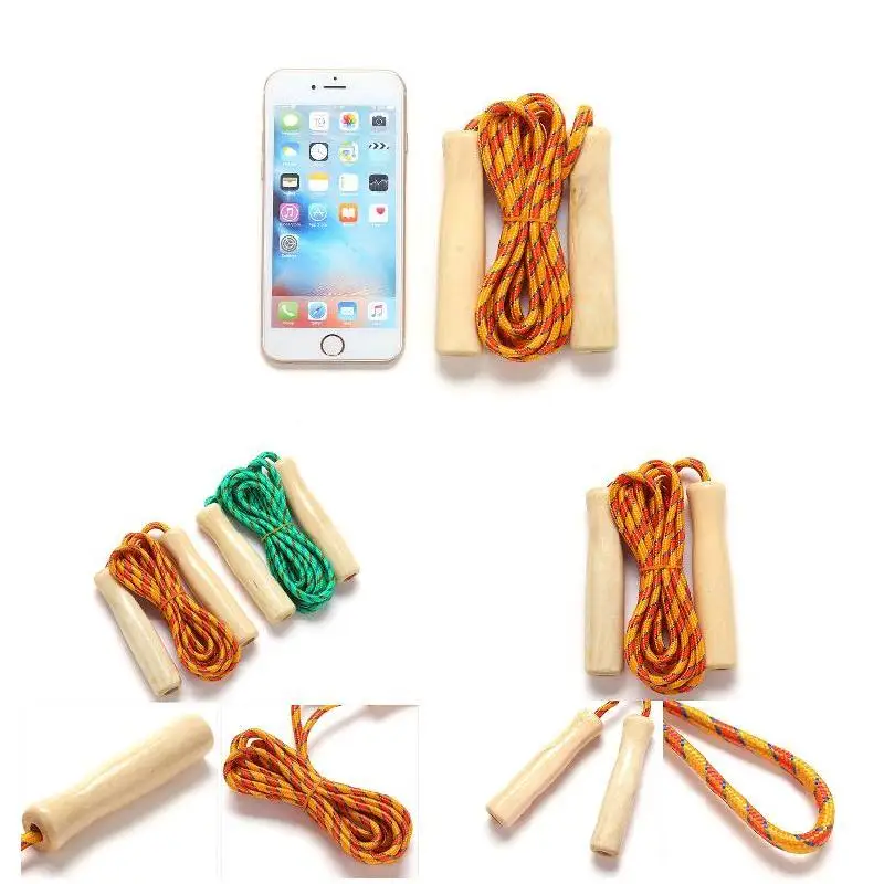 2.5M Skipping Rope Wooden Handle Skipping Rope Adjustable Children's Cotton Jump Rope For Students Fitness Training Sport Game gallery 5