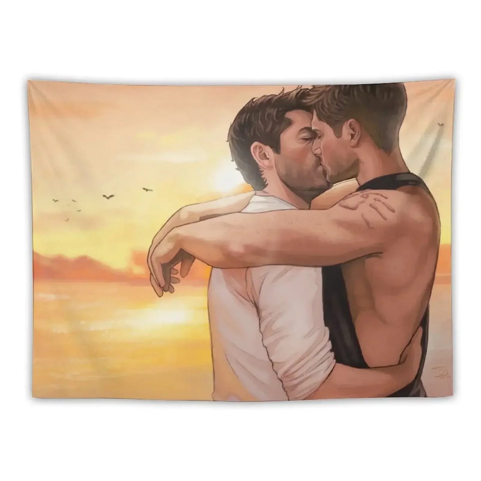 

Sunset Kiss 2021 Tapestry House Decorations Room Decoration Korean Style Tapestry