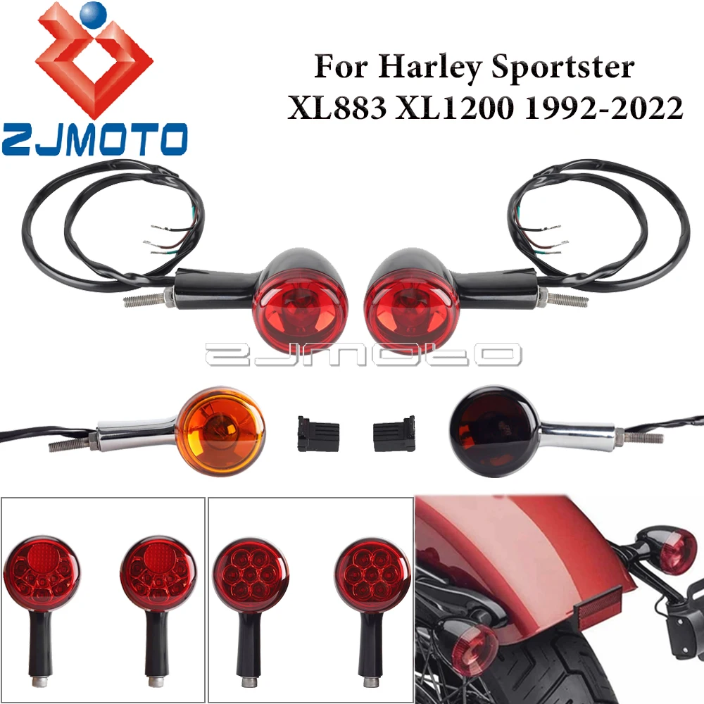 

Motorcycle Rear Turn Signals Light 21W/5W Blub Amber Indicators For Harley Sportster XL883 XL1200 1992-2022 Brake Stop Taillight