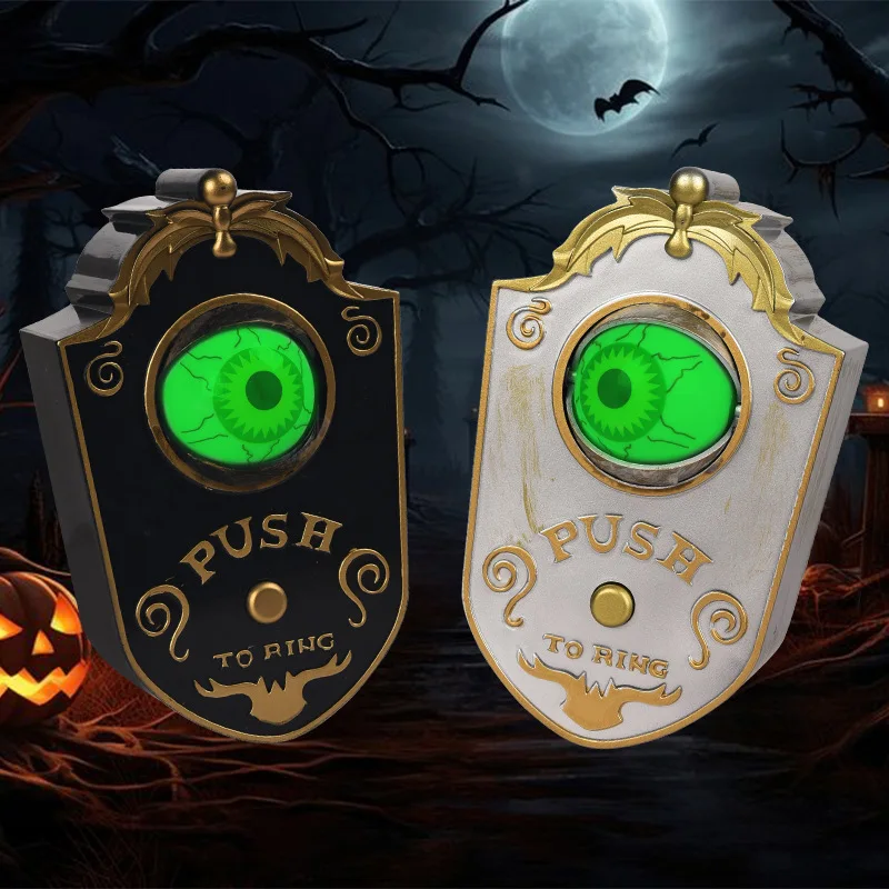 Halloween LED Hanging One-Eyed Doorbell Luminous Eyeball Horror Sound Doorbell Halloween Party Home Decoration Horror Props 2024