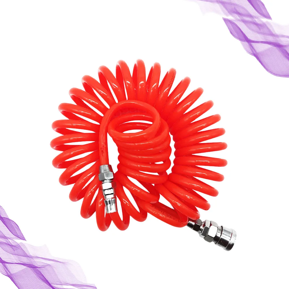 

Pu Hose Coiled Tube Kink Durable Weather Resistant Oil Abrasion Resistant Light Red 8X5 With Ordinary Joint Recoil
