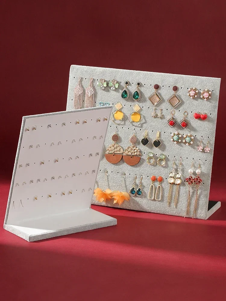رف عرض القرط المخملي ، رف تخزين القرط سعة كبيرة ، لوحة مجوهرات الأذن ، إكسسوارات عرض المجوهرات