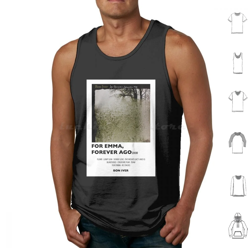 Bon Iver For , Forever Ago Minimal Tank Tops Print Cotton Bon Iver For Forever Ago Minimal