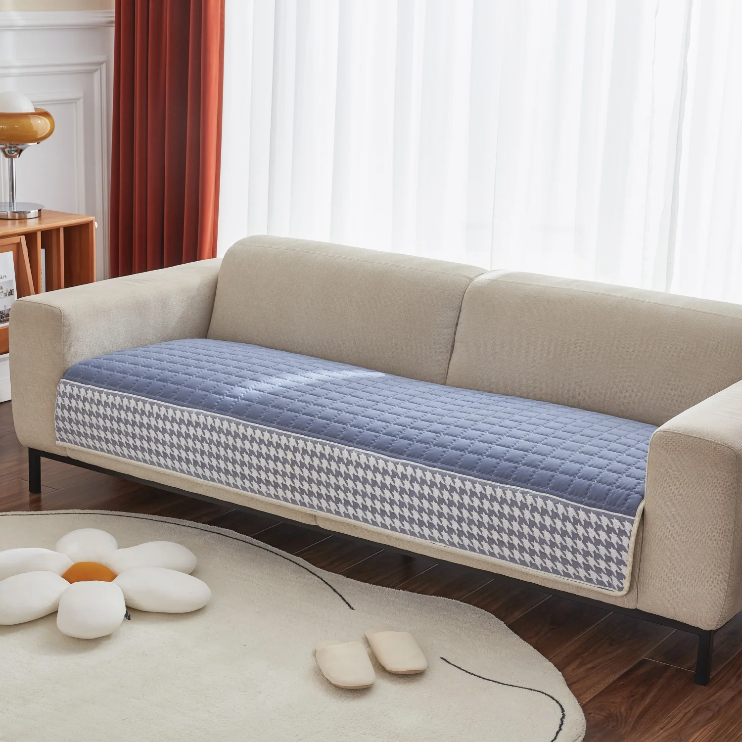 Hahnentritt-Spitze, Dekor, Quilten, Sofa-Kissenbezug, rutschfeste Sofa-Schonbezüge für Wohnzimmer, Couch, Sitzbezüge, haustierfreundlich – Detail 14