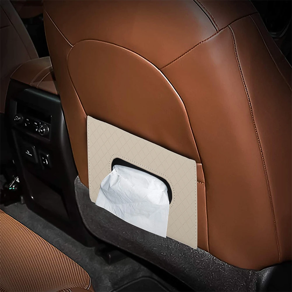 

2 pcs Sun Visor Tissue Box Artificial Car Napkin Holder Compact Dustproof Waterproof Storage Masks Gloves Cases