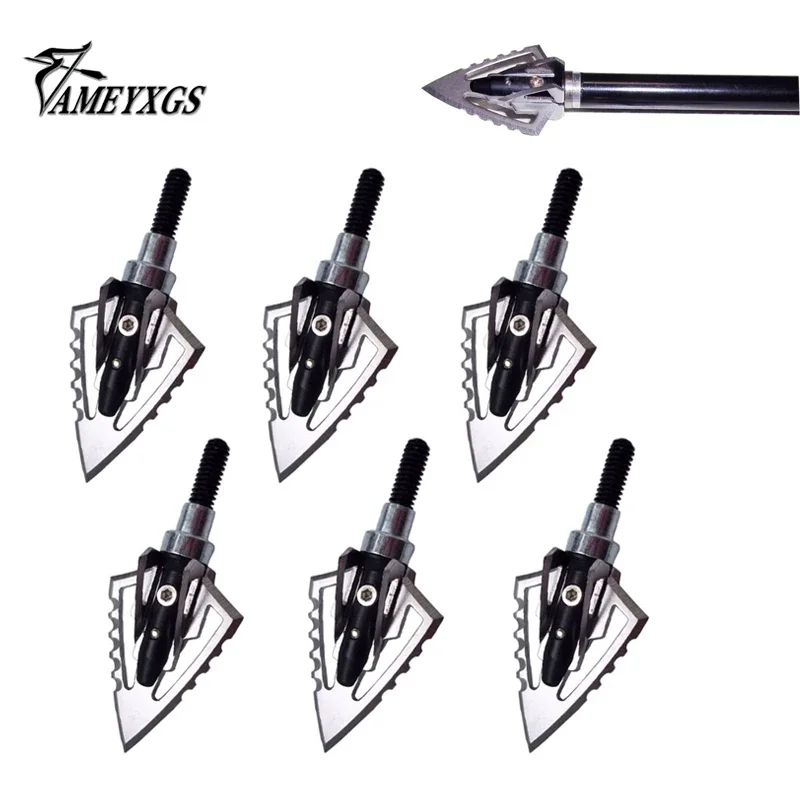 

3/6pcs Archery Arrowhead Hunting Broadhead 100 Grain Arrow Points Tips for Compound Bow Recurve Bow Shooting Accessories