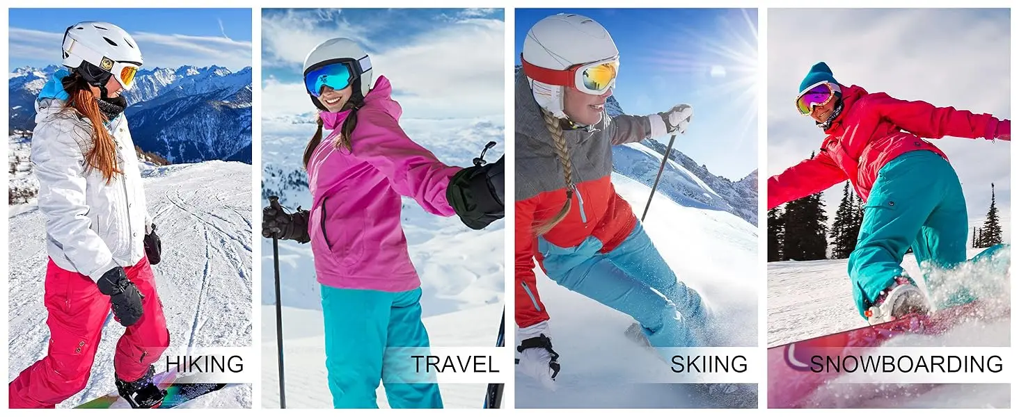 TACVASEN Womens Winter Skiing Hiking Softshell Pants Snowboard Cargo Pants Waterproof Windproof Multi-Pockets Fleece Lined Trous